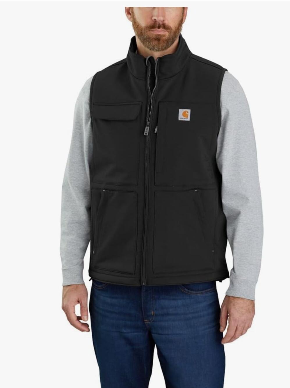 Carhartt mens Sherpa-lined Relaxed Fit Vest, Black, Small US